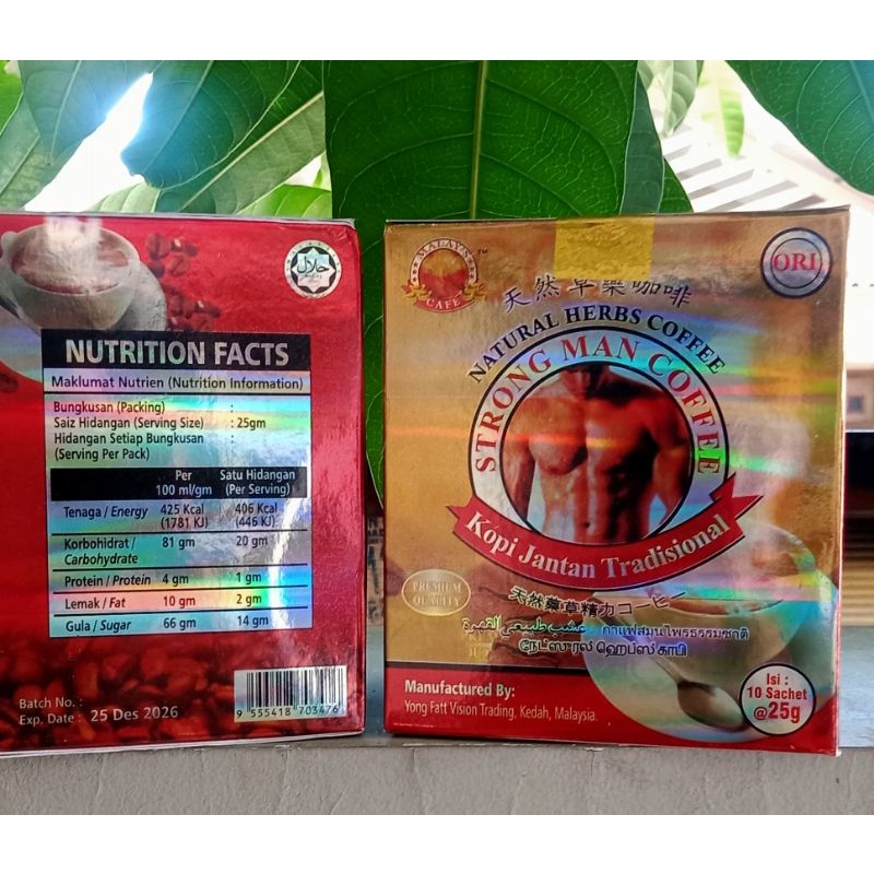 KOPI BUBUK  TRADISIONAL STRONG MAN ( harga untuk per kotak 10 Sachet )