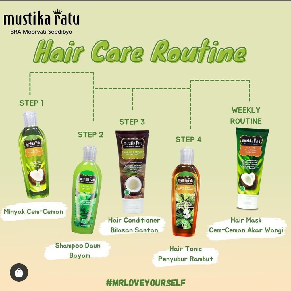 Mustika Ratu Hair Care | Penyubur Rambut Tonic Oil Cem ceman Shampoo Sampo Bilasan Santan Minyak Cendana