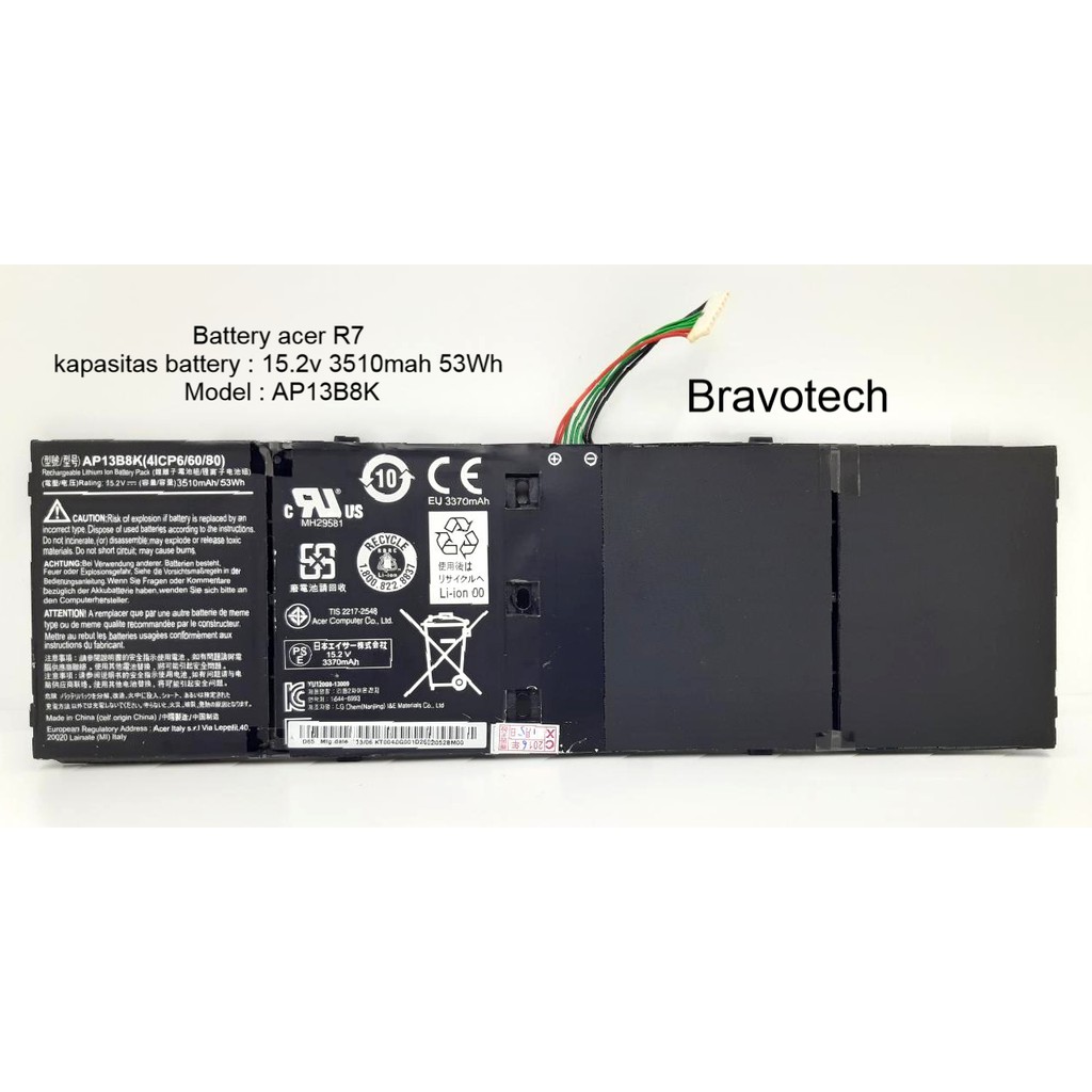New AP13B3K Battery for Acer Aspire R7 R7-571 R7-571G R7-572 R7-572G Notebook 4ICP6/60/80 53Wh