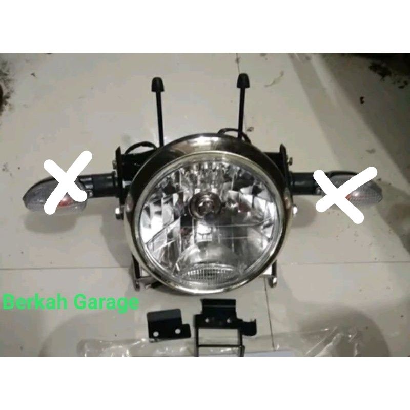 Headlamp Bulat 7 Inci Plus Breket Non Ori Rx-King Scorpio Hrg