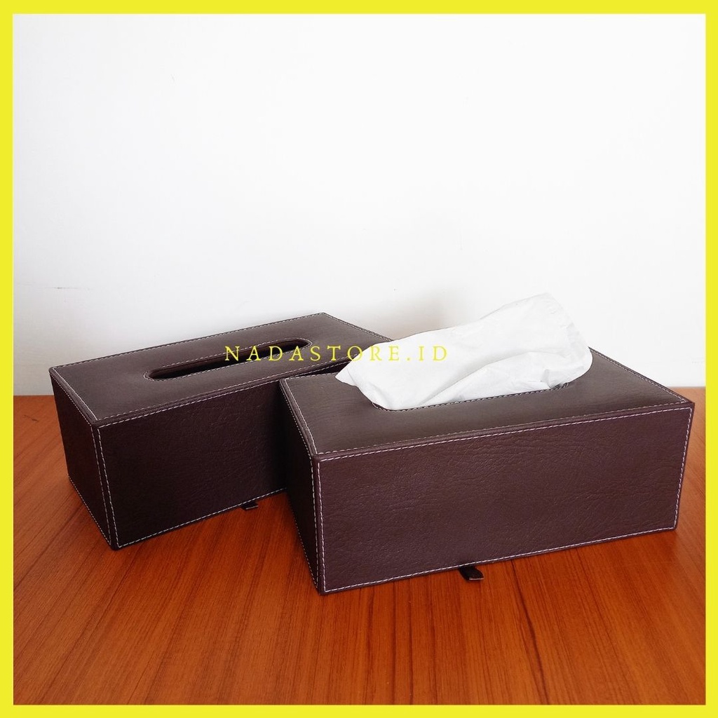 NADASTORE - TEMPAT TISU / KOTAK PENYIMPANAN TISU BAHAN KULIT SIZE 25X13X9 CM