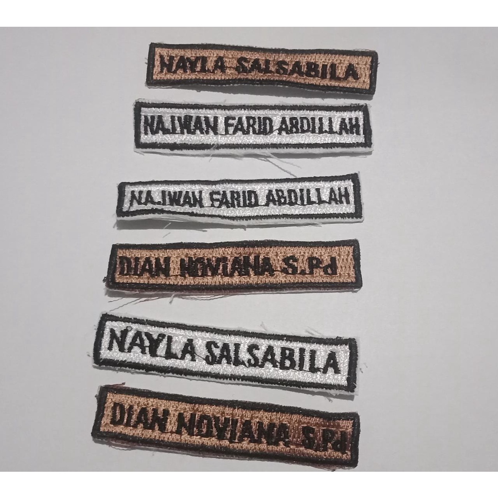 

NAMETAG/PAPAN NAMA SEKOLAH BORDIR CUSTOM