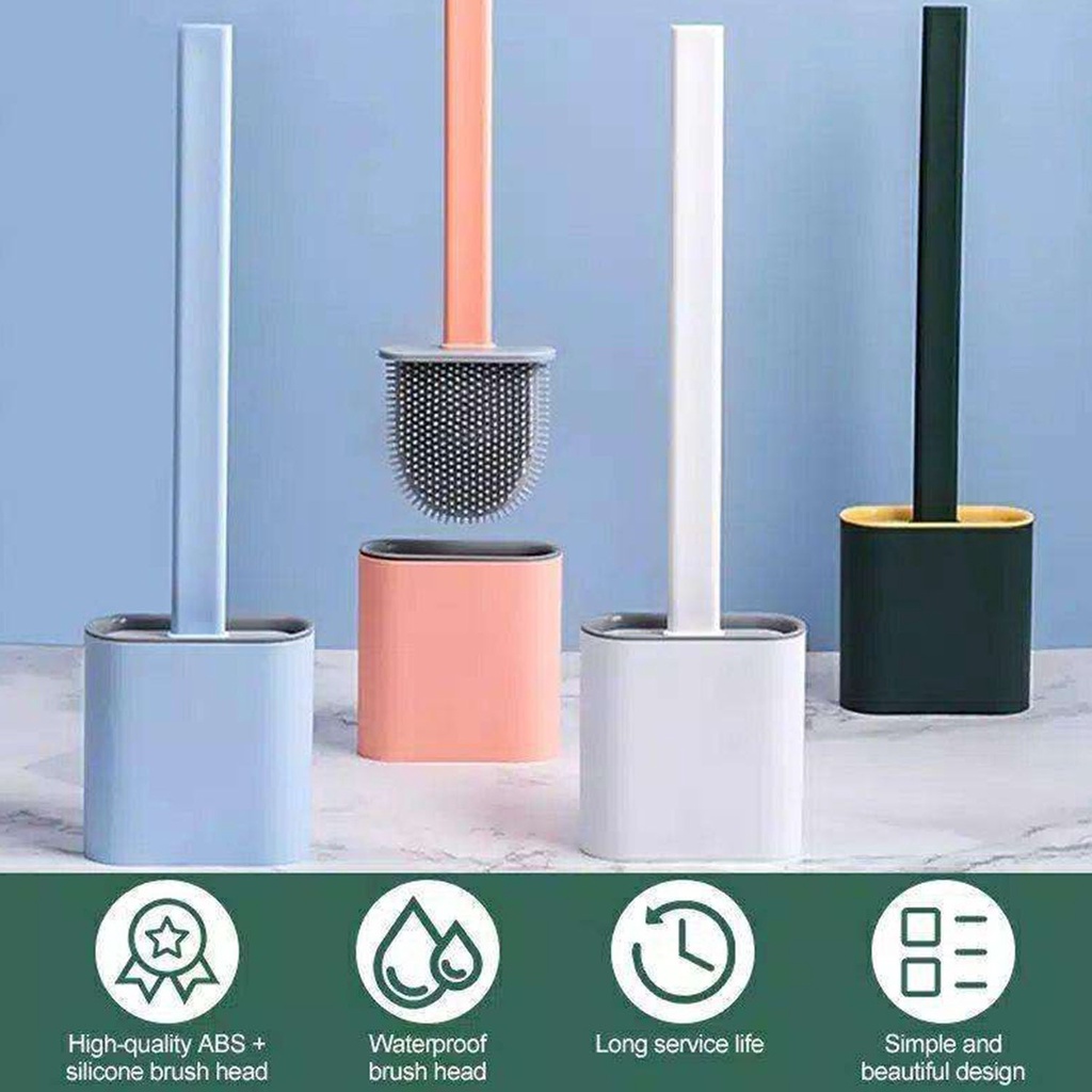 ☀ACCBAYI.ID☀ ACC0037 Sikat Toilet Silikon Dengan Wadah / Sikat WC Silikon / Brush Toilet Silicone