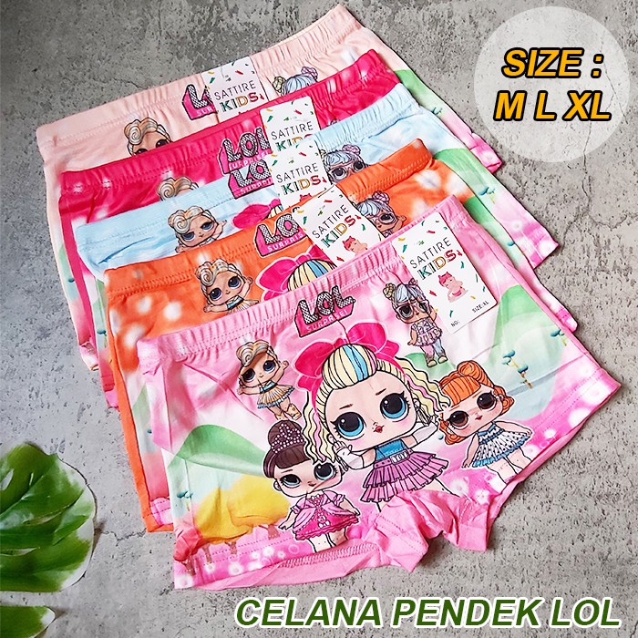 3 Pcs Boxer Anak Perempuan Celana Dalam Boxer Anak Cewek SATTIRE KIDS