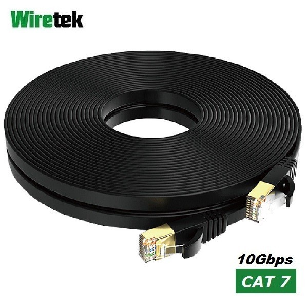 Wiretek Kabel LAN Cat 7 Gigabit Ethernet Network FLAT Cable 30 meter