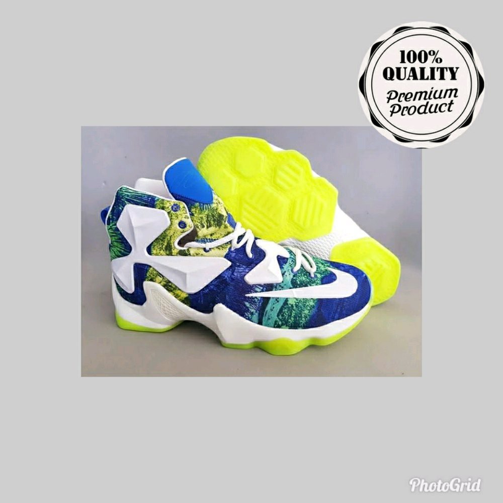 senakers basket Nike Lebron James 13 luminuos shapire Bagus