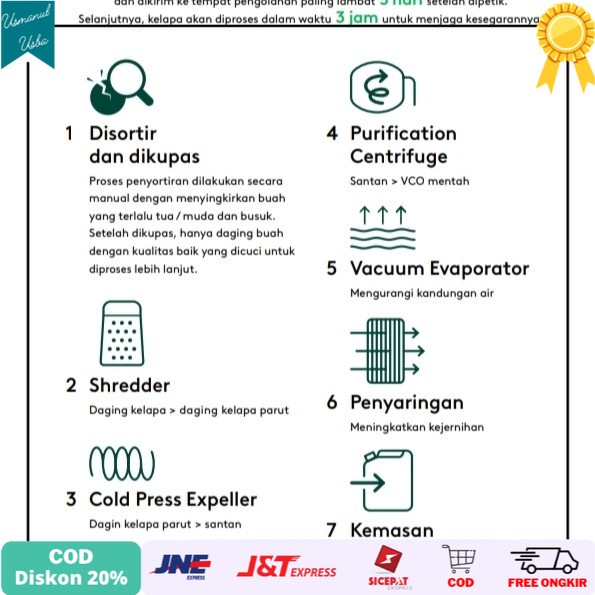 

◾COD◾ Termurah VCO SOFIA ORIGINAL - Minyak kelapa murni dan asli %