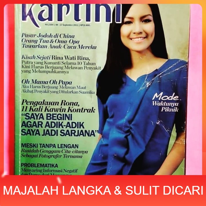 Majalah KARTINI No.2304 Sep 2011 Cover INTAN NURAINI Langka