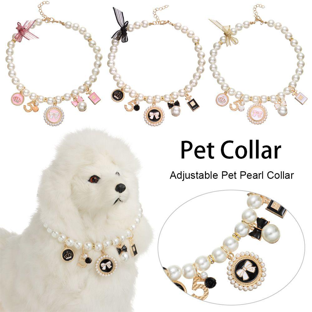 Wonder Pet Mutiara Kerah Fashion Lucu Kerah Puppy Aksesoris Busur Kalung