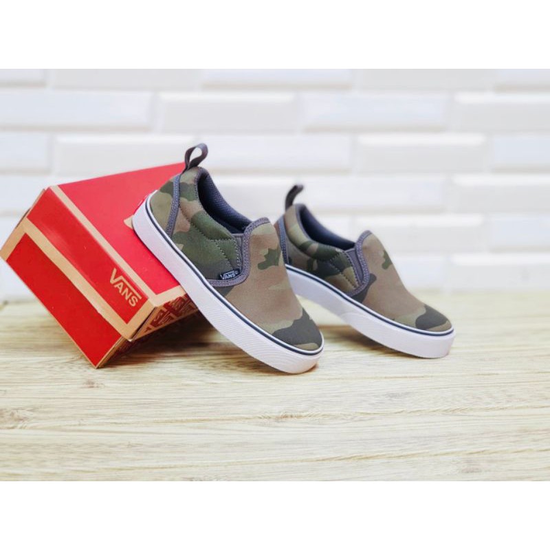 VANS SLIP ON ARMY KIDS READY SEPATU ANAK LAKI UMUR 3 TAHUN