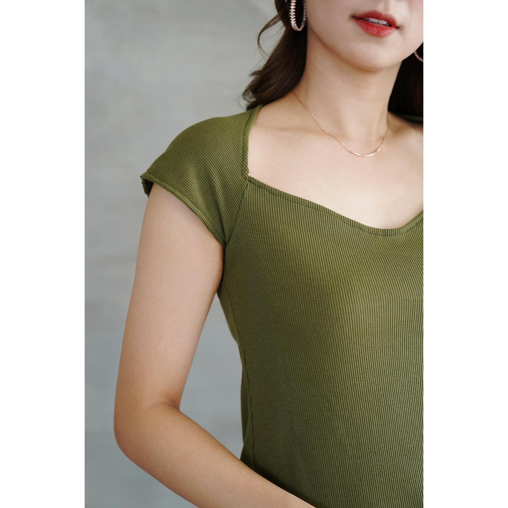 Felicia Knit crop Top Atasan Wanita Blouse