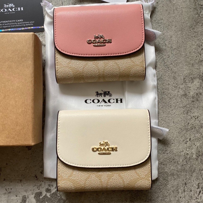 COACH SMALL WALLET IN SIGNATURE ORIGINAL 100%