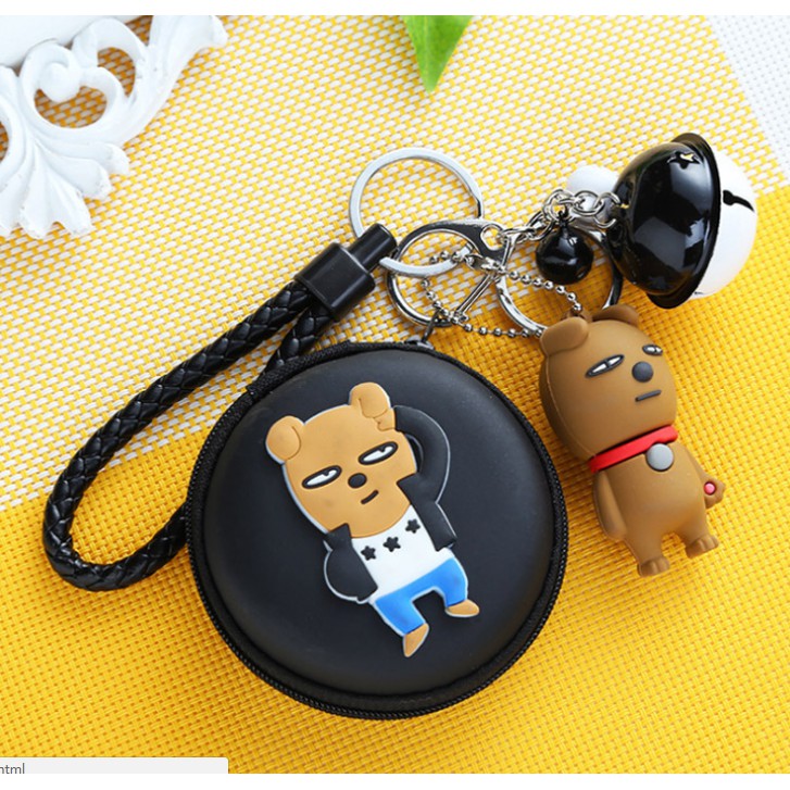 KOTAK EARPHONE KAKAO FRIENDS / Tempat earphone headset dengan Gantungan Kunci Lucu KAKAO FRIENDS