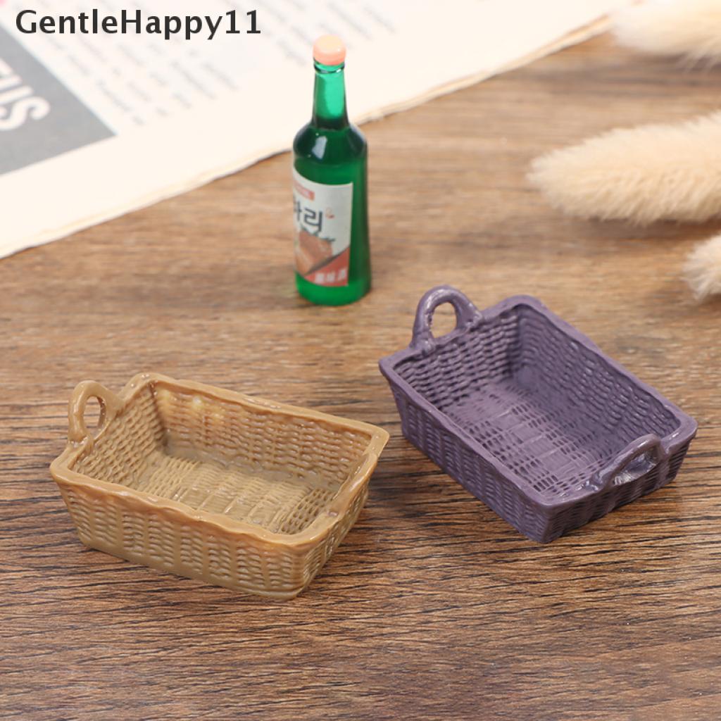 Gentlehappy Miniatur Keranjang Penyimpanan Makanan Bahan Resin Untuk Aksesoris Rumah Boneka 1 / 12