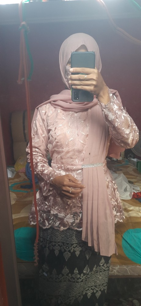 Couple Kebaya Rok Kemeja Pradaa Silver Motif Terbaru