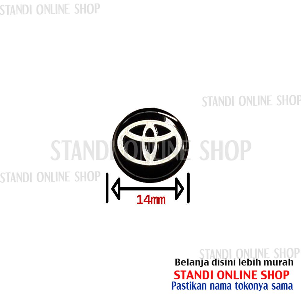 Emblem Kunci Sticker Aluminium Logo Bulat 14mm Kunci Toyota