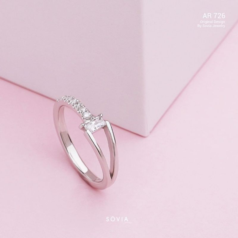 Cincin nikah single emas putih desain mewah by sovia jewelry dan free ukir nama
