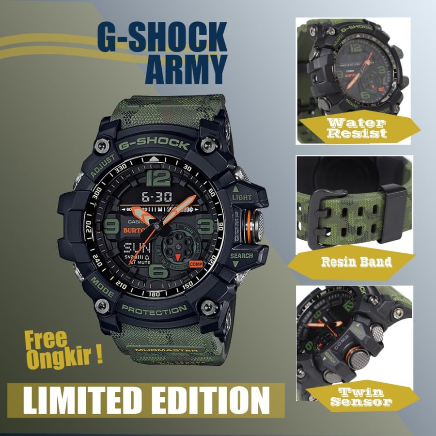 BEST SELLER Jam Tangan Casio G-Shock Pria Mudmaster Dual Time GG1000 x Burton Original Bm
