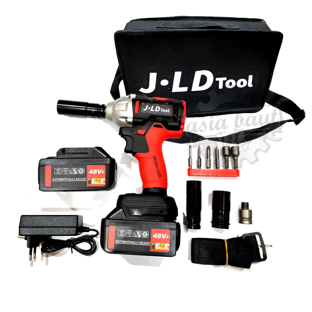 PROMO MESIN IMPACT SET JLD 48 VOLT Mesin Impact Wrench Cordless Impact Wrench Multi Fungsi 2 baterai