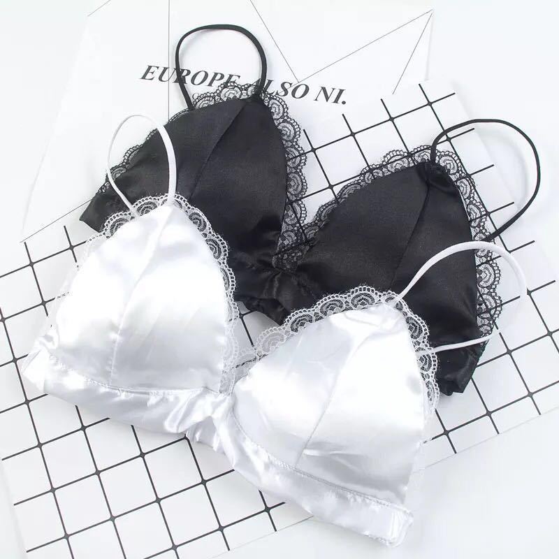 GO! BR654 BH Bra V Push Up Seksi Yoga Bralette Pakaian Dalam Wanita Import Bahan Satin