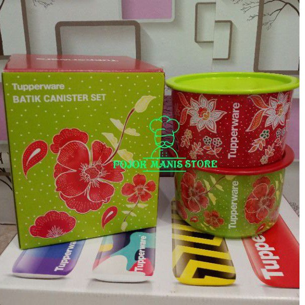 Promo Toples snack batik canister Tupperware 940 ml eceran 1 pcs