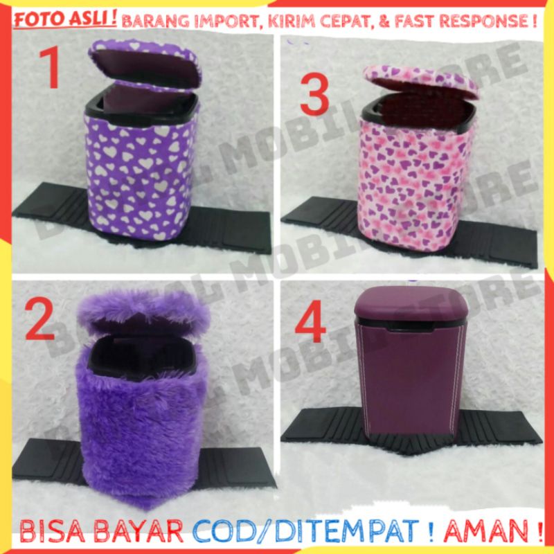 TEMPAT KOTAK BOX TONG SAMPAH MOBIL DAPUR KAMAR MANDI KITCHEN WC TOILET JAMBAN MEJA KULIT UNGU TUA MU