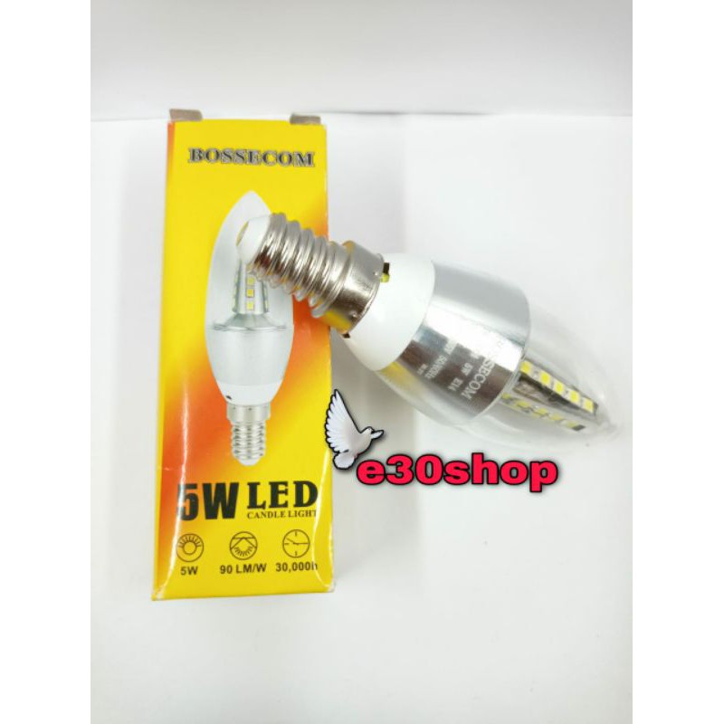 Lampu bohlam led candle jantung 5w E14 putih / white