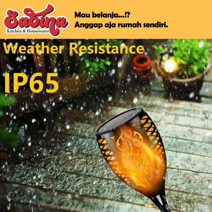 Lampu Solar Hias Taman 33 LED Model Api Flame Torch Outdoor Light