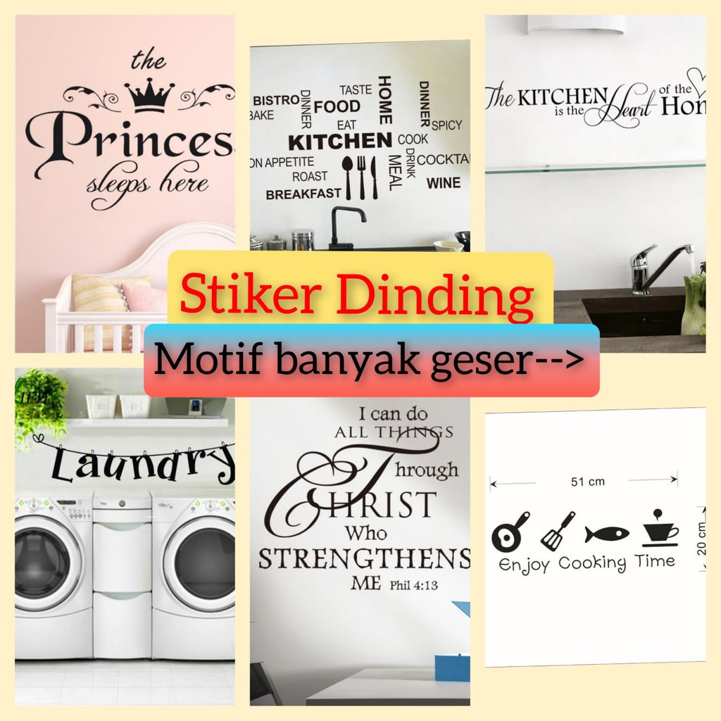 [GD] WALLSTICKER STICKER STIKER KATA KATA MUTIARA LAUNDRY HOME FAMILY KITCHEN DAPUR DINDING TEMBOK