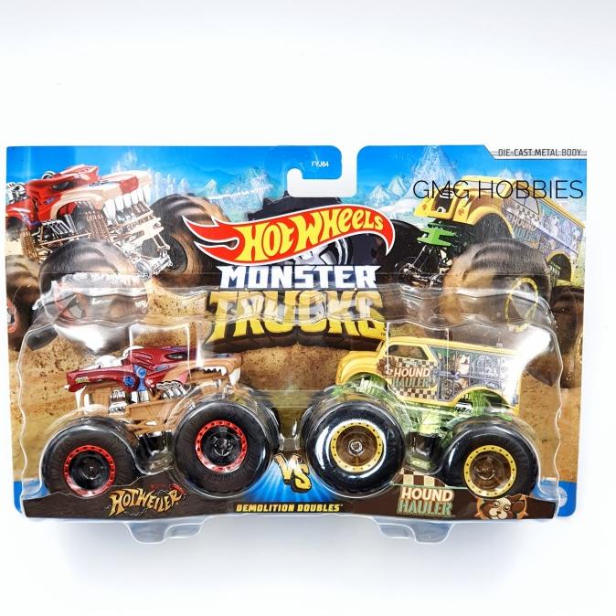 MONSTER TRUCKS HOTWEILER HOUND HAULER DEMOLITION HOTWHEELS HOT WHEELS