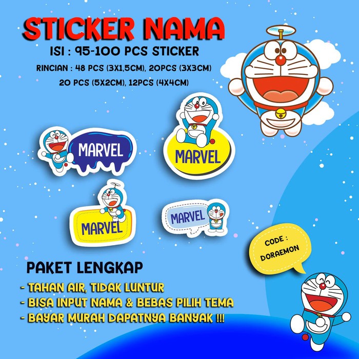 

Sticker / Stiker Label Nama Karakter Tema DORAEMON