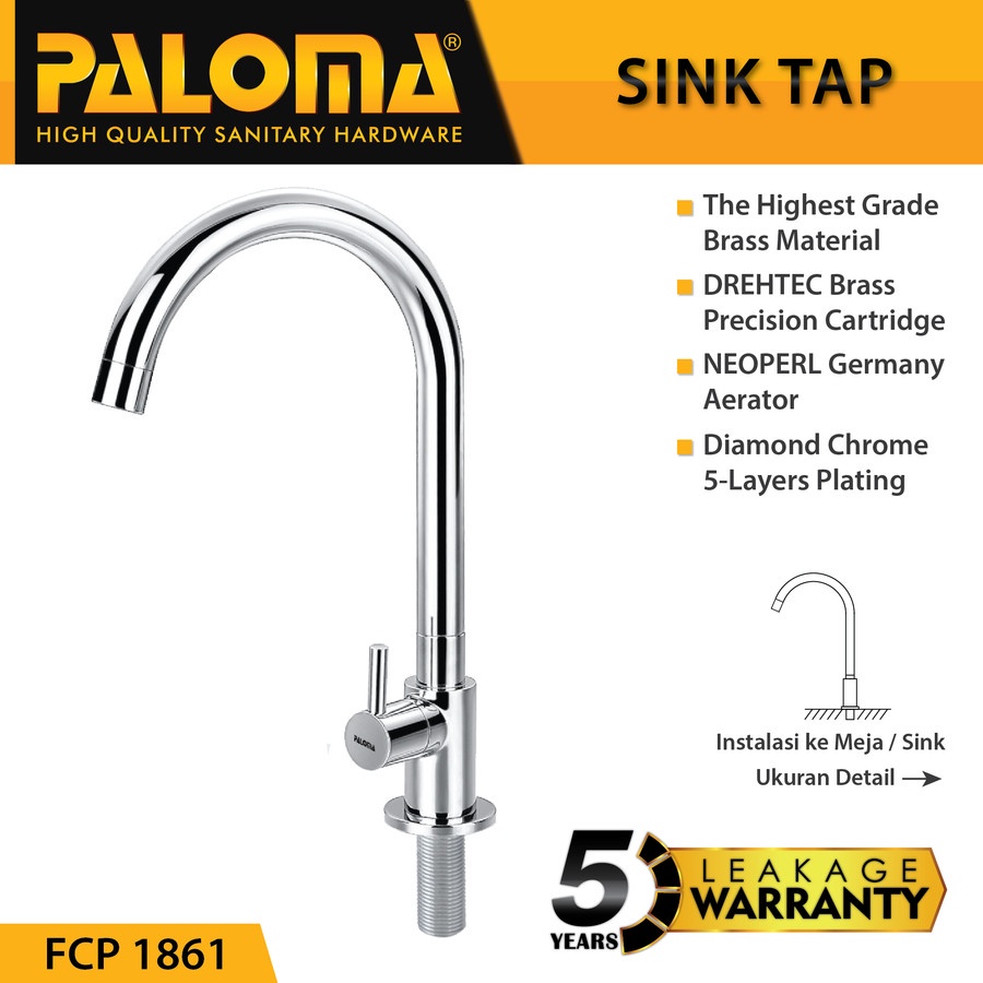 Tap PALOMA FCP 1861 Keran Kran Air Dingin Sink Wastafel Dapur