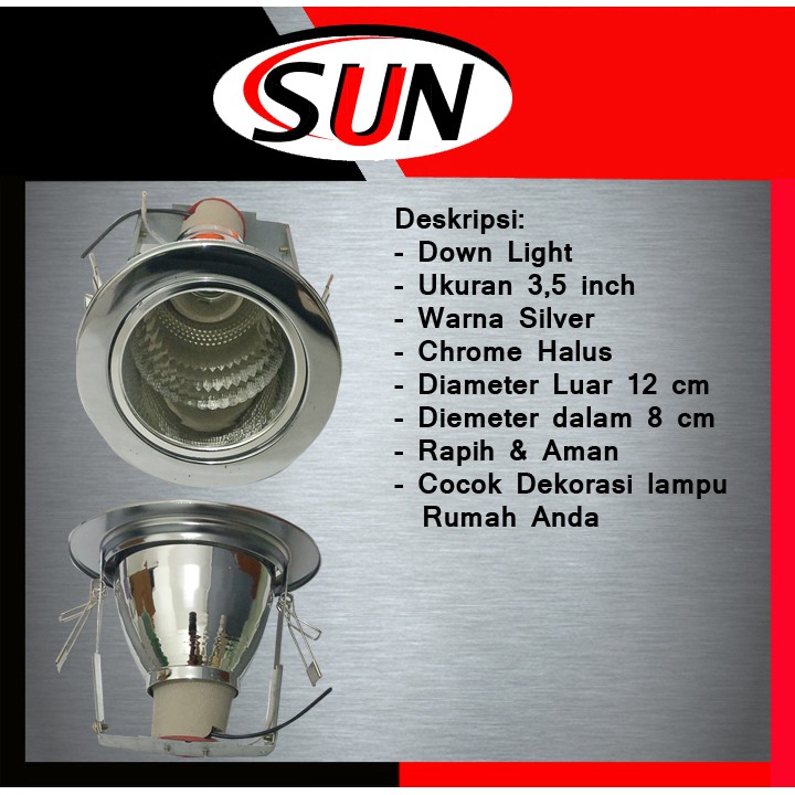 Fitting Tempat Lampu Down Light 3.5 Inch Plafon