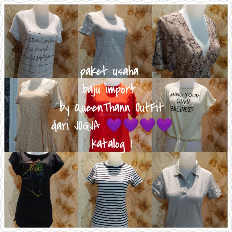 Paket Usaha Kaos WANITA Murah MEDIUM / JUMBO / TANK TOP KOLEKSI 1 QueenThann JOGJA