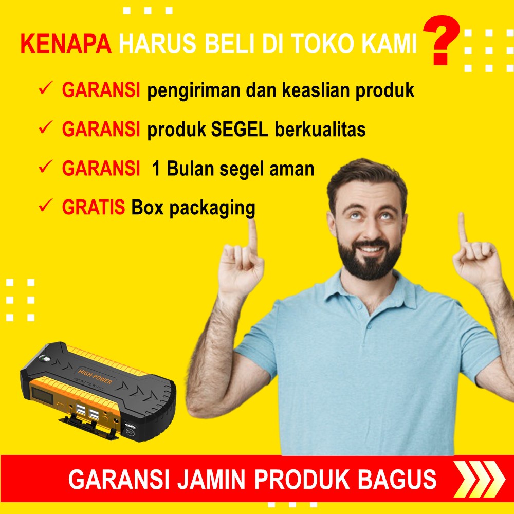 Jumper Aki Mobil Powerbank Portable Power bank Car Jump Starter Accu Cas Aki ORI 69800mah JS135