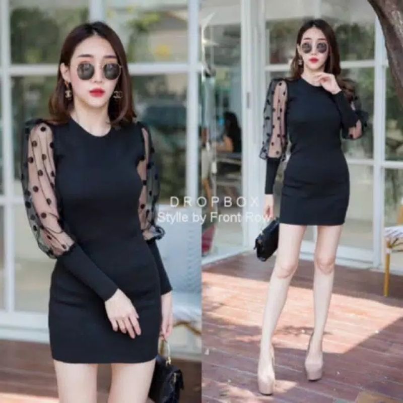 MDLV ~ BM C413-3 KNIT BODYCON // DRESS RAJUT // FASHION IMPORT WANITA