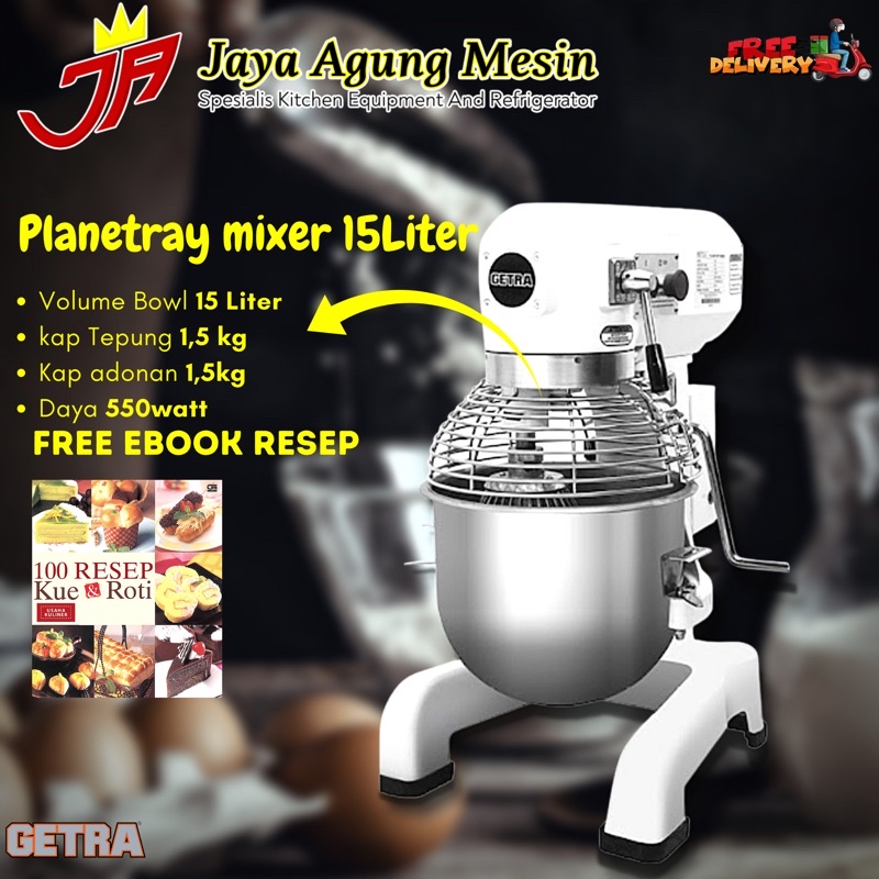 Jual Mixer Getra B-15/ Mixer Planetary Getra B15/Mixer Roti 15 Liter ...