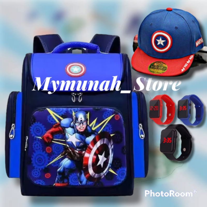 Tas Ransel Sekolah Anak Laki-laki Karakter Marvel Spider-Man Superhero Murah