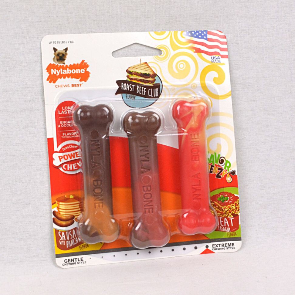 

NYLABONE Mainan Anjing Durachew Triple Pack Flavor Petite 3pcs