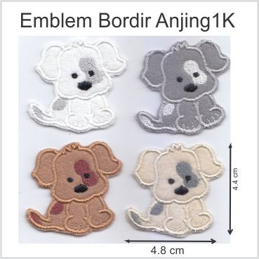 Emblem Bordir Anjing Anjing1 4x5cm