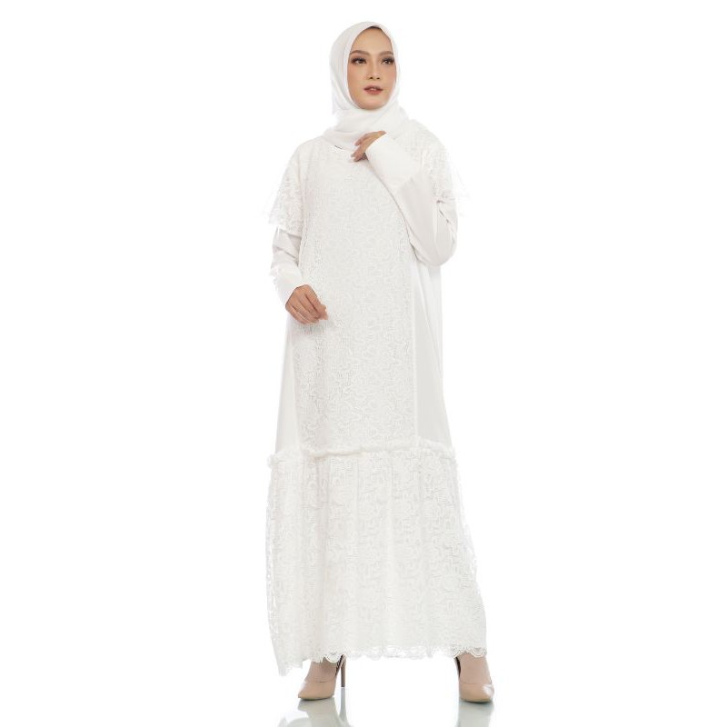 SAFA - SAVA MAXI / DRESS JUMBO / GAMIS BIG SIZE / LONG DRESS MUSLIM - BAHAN IT CREPE MIX BRUKAT - BAJU LEBARA