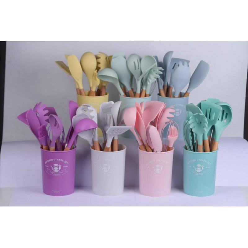 SILICON UTENSIL SET 11 pcs + Wadah (READY)