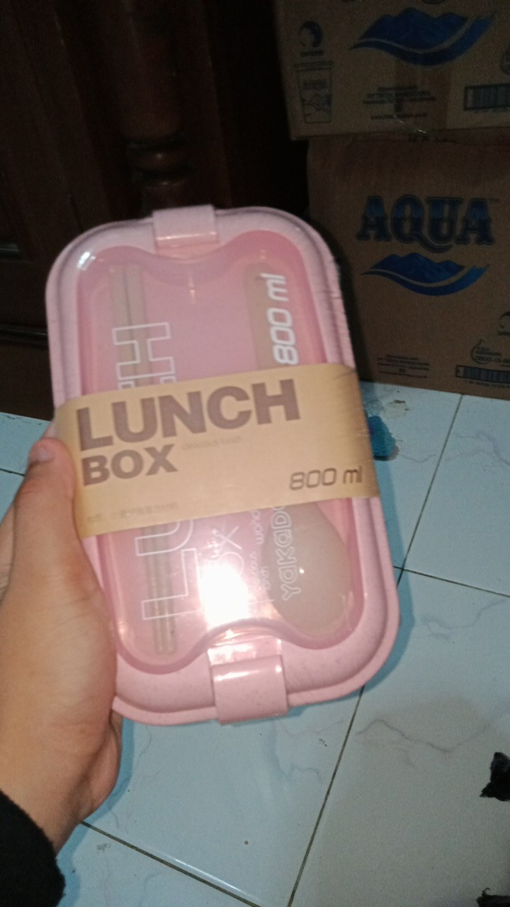 Clearance Sale 3.3 Kotak Makan Bento Jerami Gandum Alami Bahan Wheat Free Sendok Dan Sumpit Cuc-180