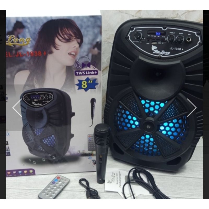 Speaker Bluetooth JIN LONG JL-1938 karaoke Bonus remote