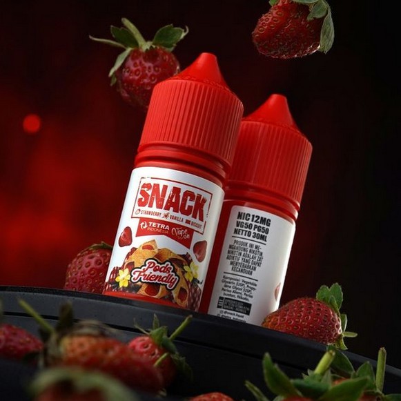 Liquid SNACK V1 Pods Friendly - Strawberry Vanilla Biscuit - 30ML | 12Mg by TETRA Indonesia x Vape On - Biskuit Stroberi Vanila-2