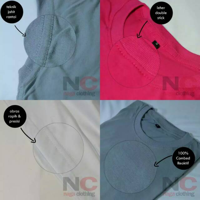 PROMO!! Murah Kaos Polos Kerah O Cotton Combed 30s TERLARIS