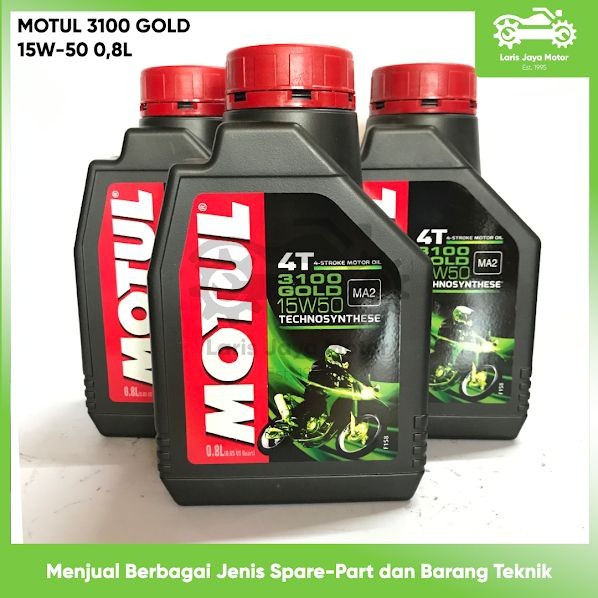 OLI MOTUL 3100 GOLD 4T SAE 15W50 0,8 LITER OLI MESIN ORIGINAL MOTUL OLI MOTOR BEBEK HONDA YAMAHA SUZ