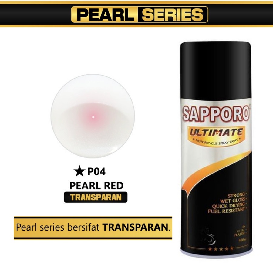 SAPPORO ULTIMATE P04 PEARL RED Merah Mutiara Transparan Cat Semprot Pylox Pilox