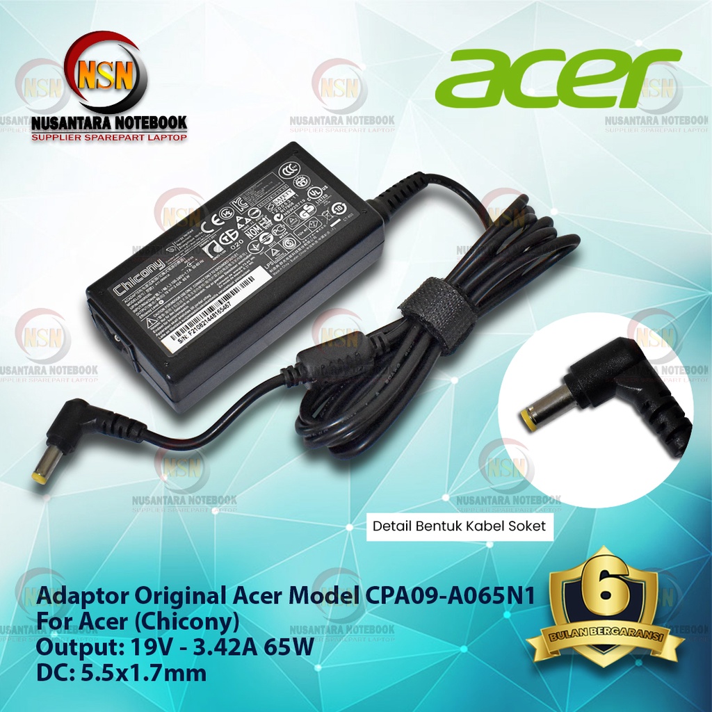 Adaptor Charger Original Acer Chicony 19V 2.1A For Laptop Z476 Series