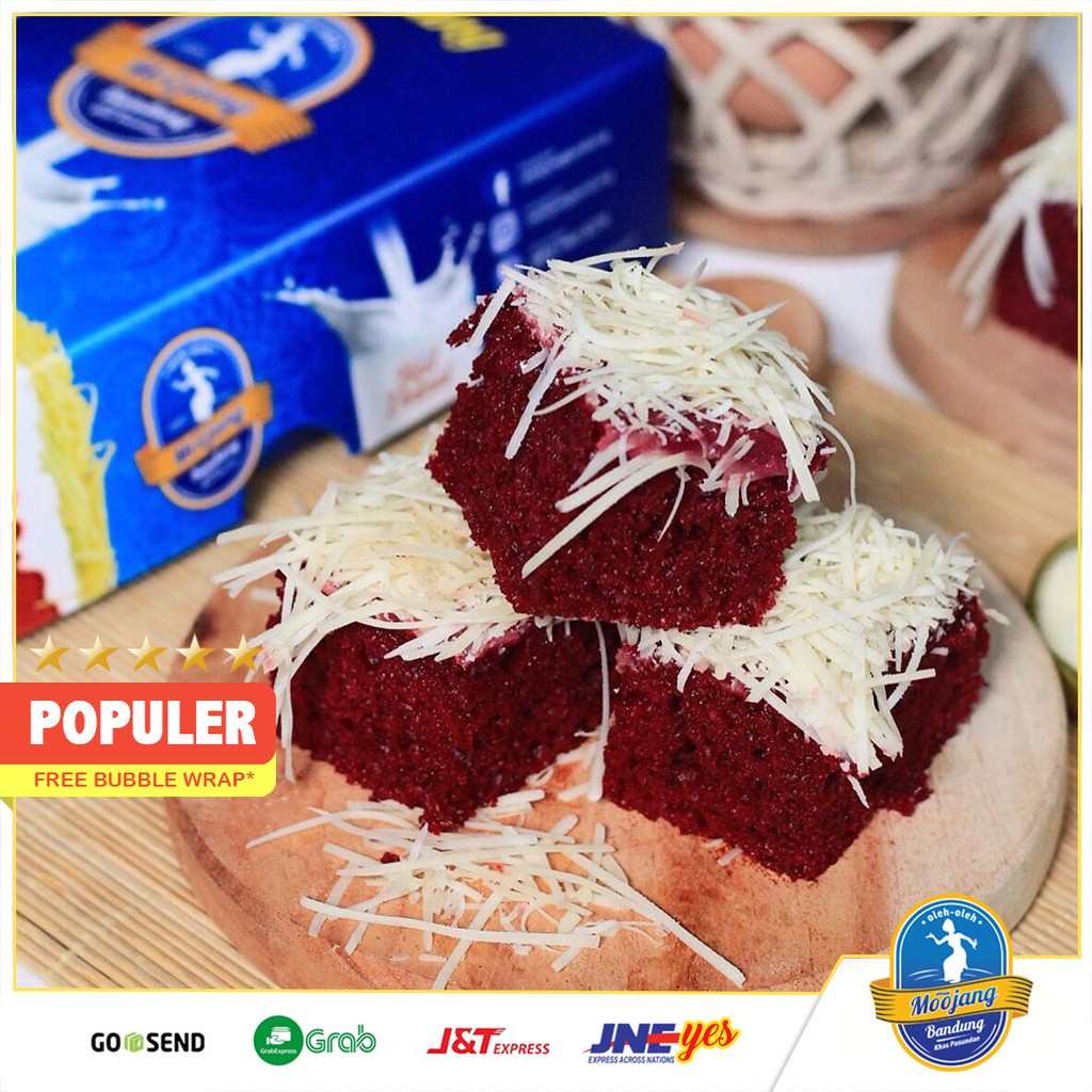 [KHUSUS P. JAWA] Bolu Susu Panggang Red Velvet Moojang Bandung Topping Fla Susu Keju dan OREO Best Seller Redvelvet